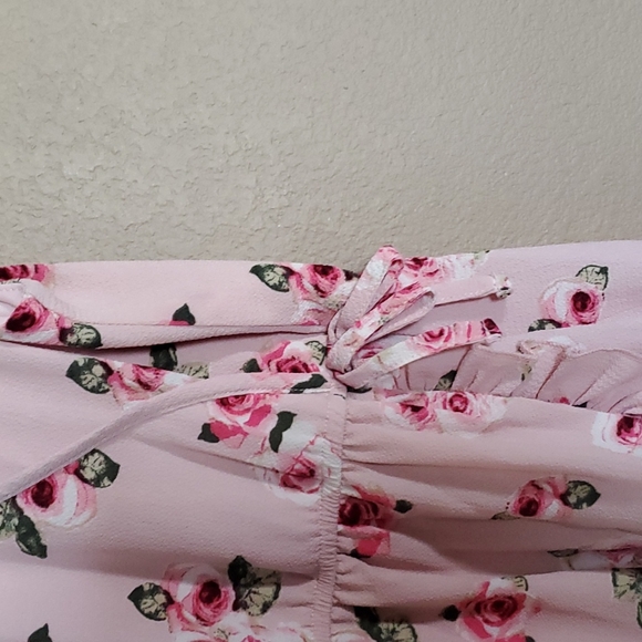 Girls pink floral Zunie dress. Size 7/8 - Picture 4 of 6